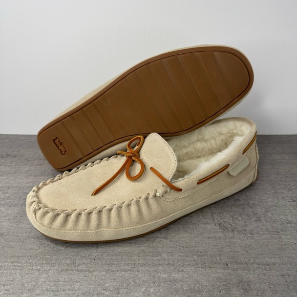 COACH Suede Shearling Moccasin - Sand- CC743 Men's Size 10.5 - Picture 1 of 12